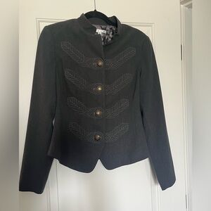 CAbi Black Blazer with Military-Inspired Design